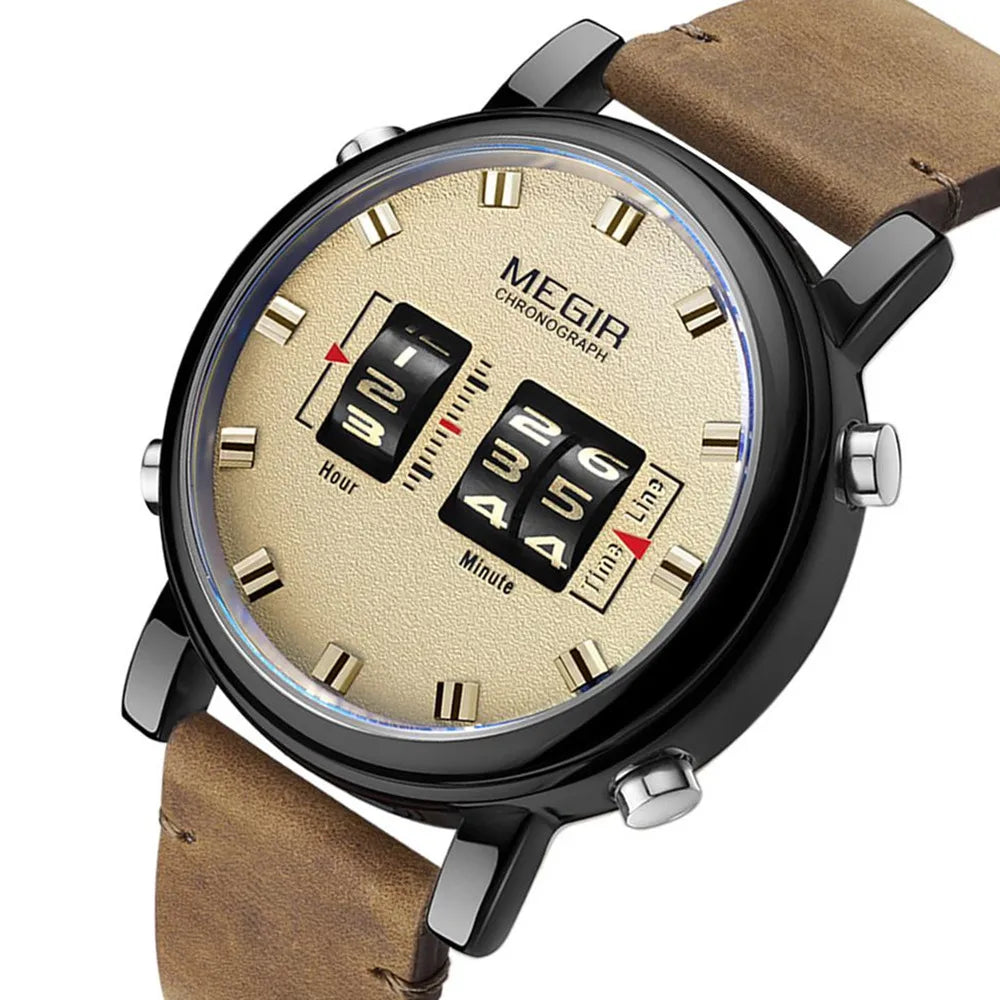 Montre Minimaliste à Roulette pour Hommes (Drum Roller)