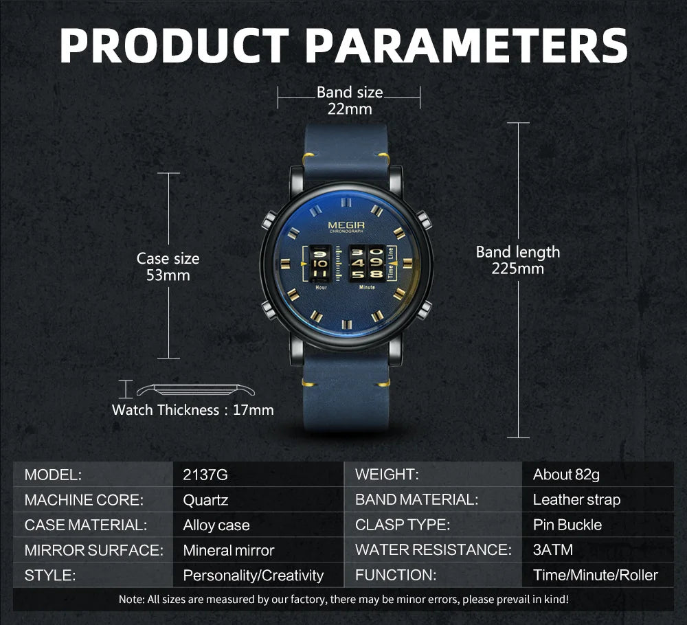 Montre Minimaliste à Roulette pour Hommes (Drum Roller)