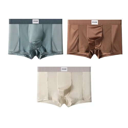Boxers Hommes en Soie Glacée Satinée(3PCS)